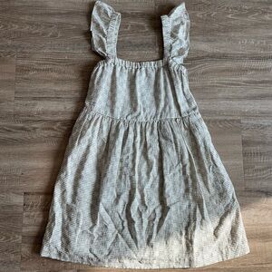 Madewell Flutter-Sleeve Square-Neck Mini Dress in Striped Jacquard small